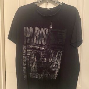 Paris Graphic Black Men's T-Shirt